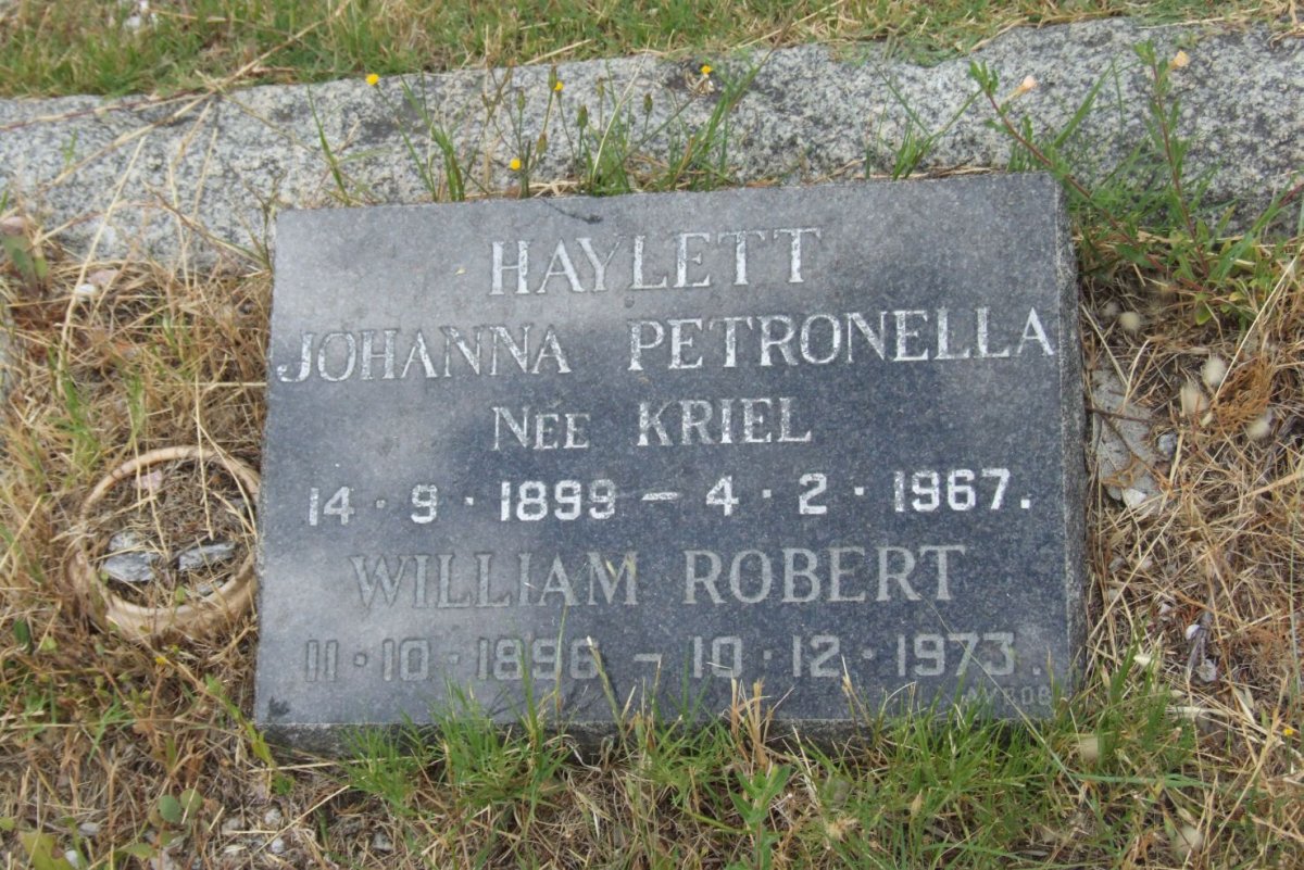 HAYLETT William Robert 1896-1973 &amp; Johanna Petronella KRIEL 1899-1967
