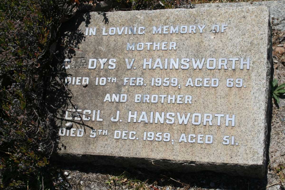 HAINSWORTH Gladys V. -1959 :: HAINSWORTH Cecil J. -1959