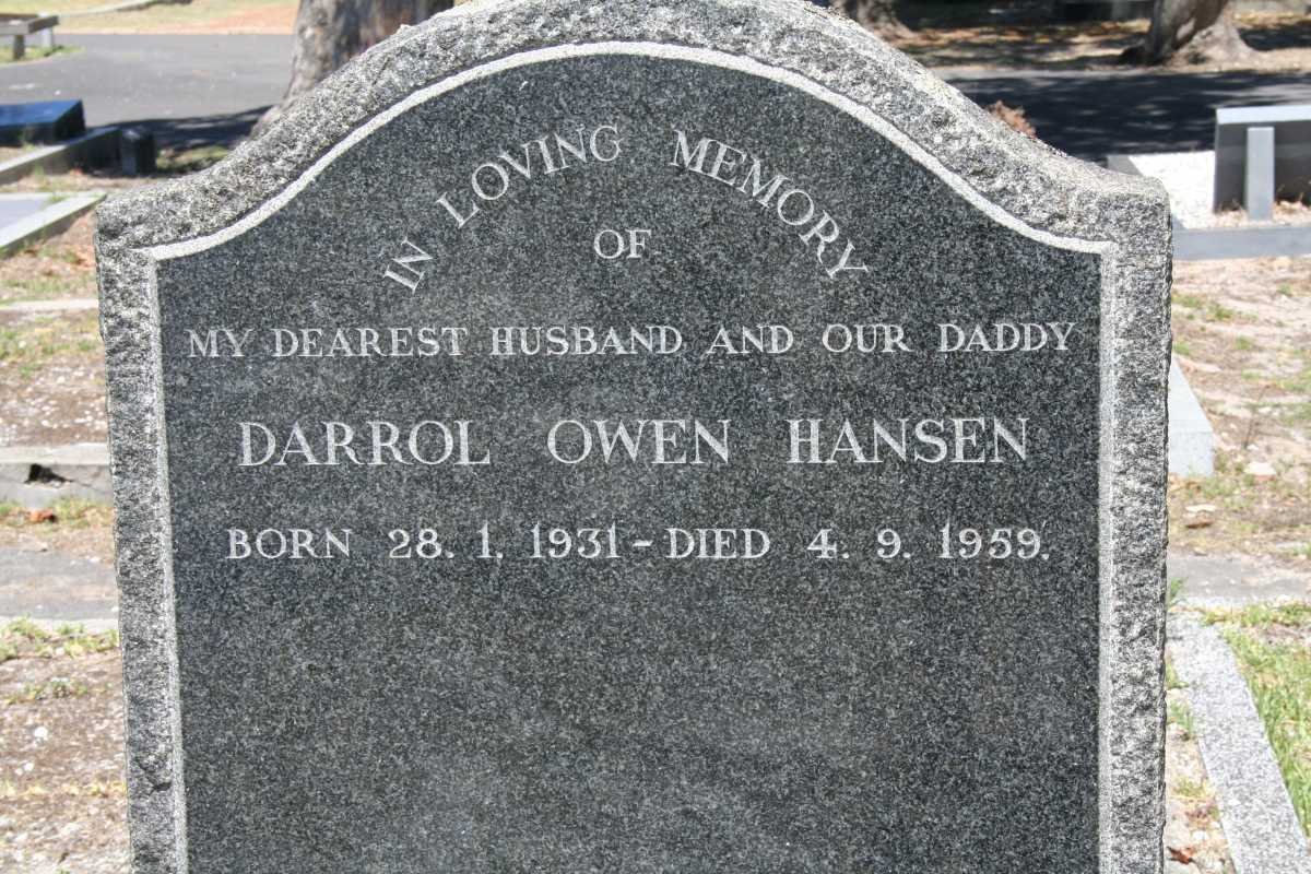 HANSEN Darrol Owen 1931-1959