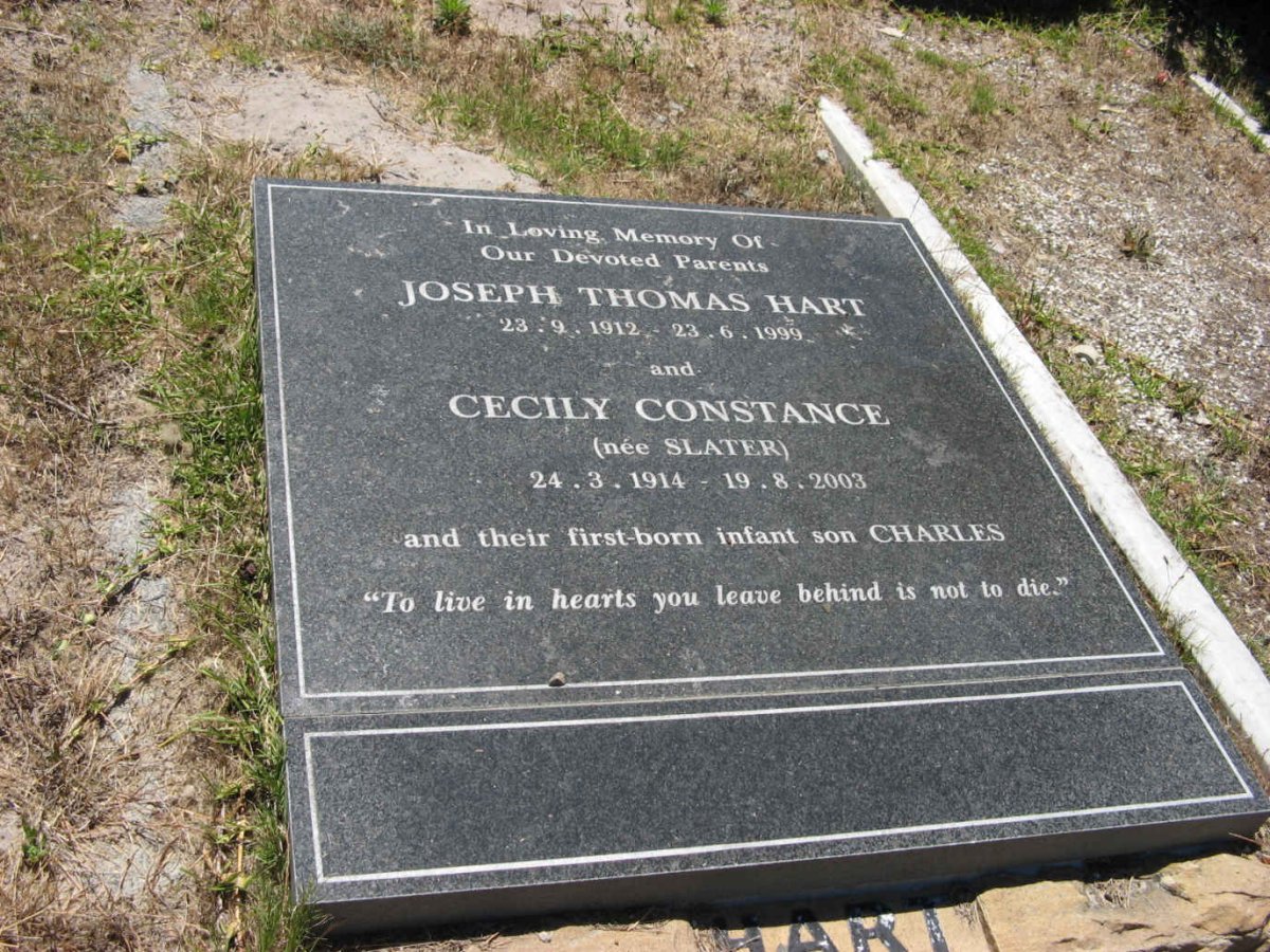 HART Joseph Thomas 1912-1999 &amp; Cecily Constance SLATER 1914-2003 :: HART Charles