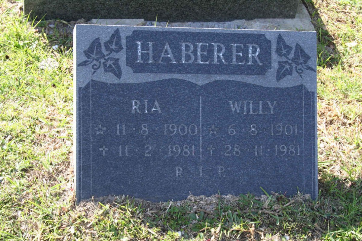 HABERER Willy 1901-1981 &amp; Ria 1900-1981 