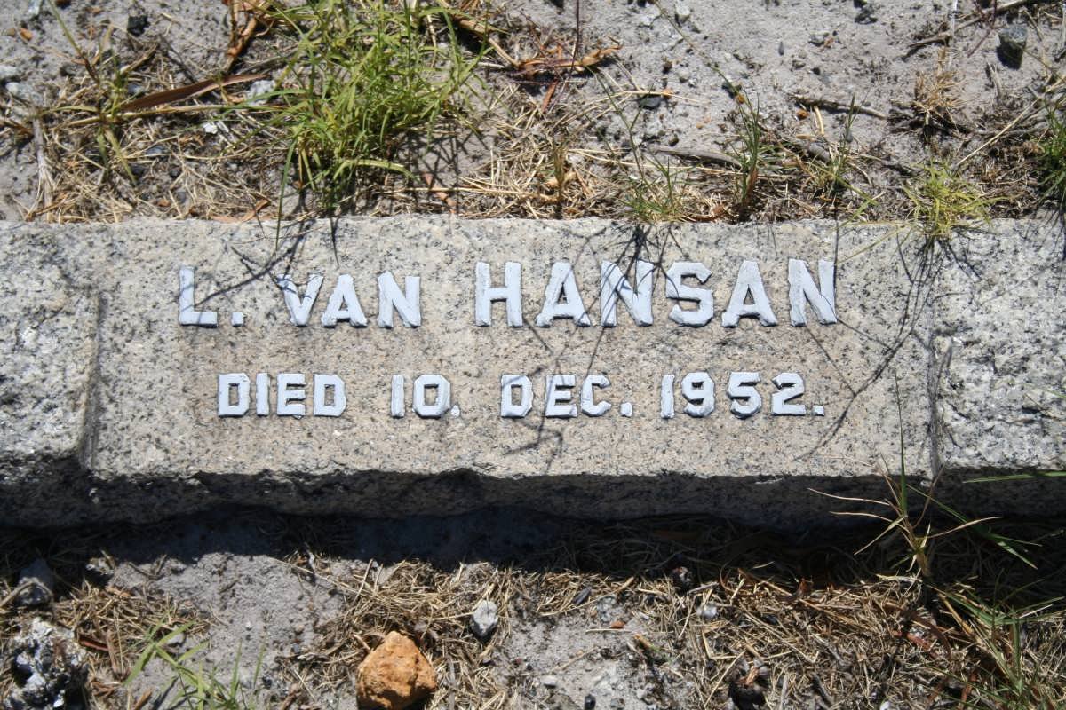 HANSAN L., van -1952