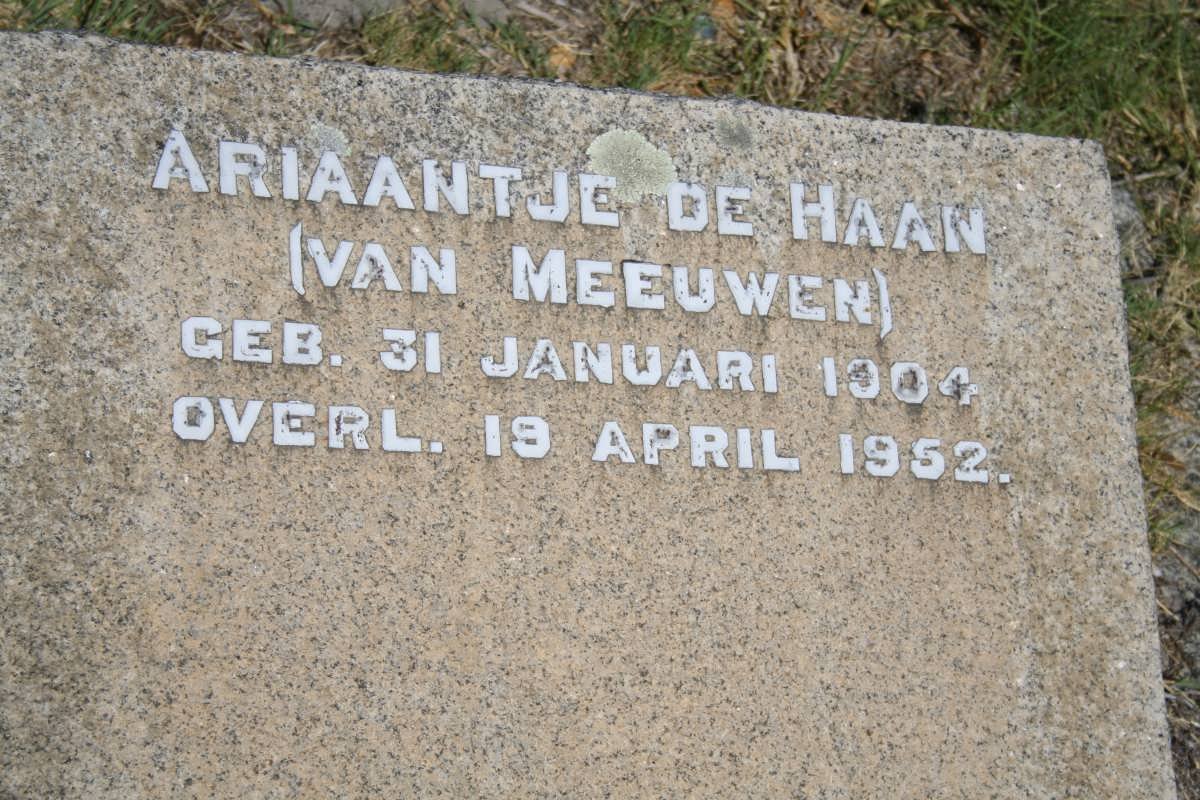 HAAN Ariaantje, de nee VAN MEEUWEN 1904-1952