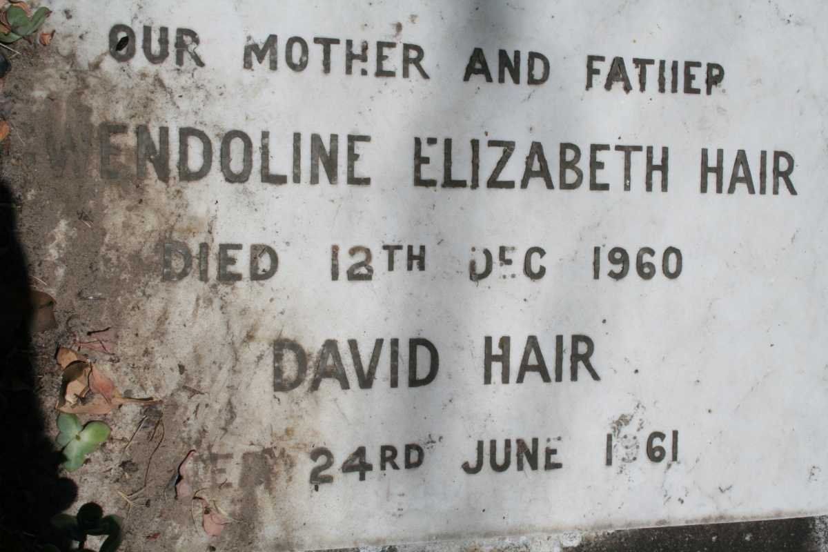 HAIR David -1961 &amp; Gwendoline Elizabeth -1960