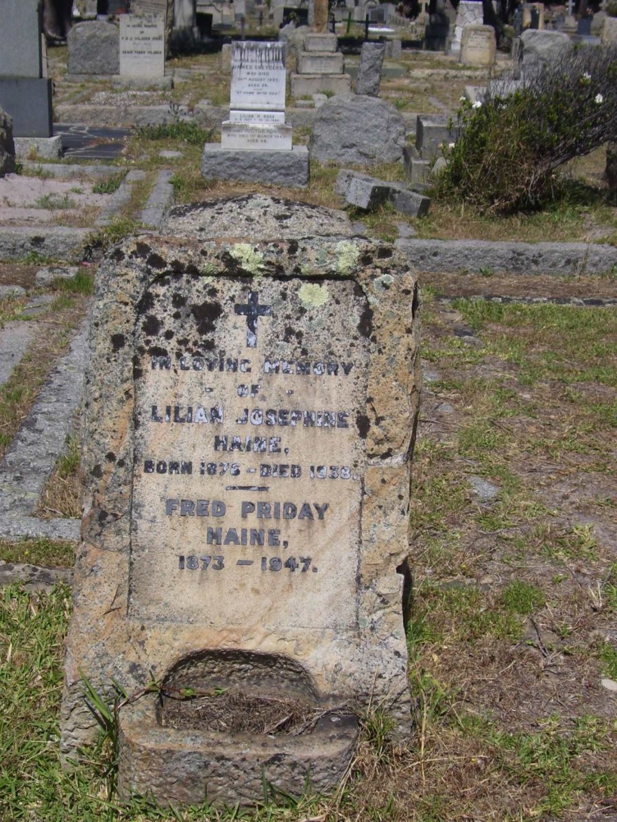 HAINE Fred Priday 1873-1947 &amp; Lilian Josephine 1876-1938