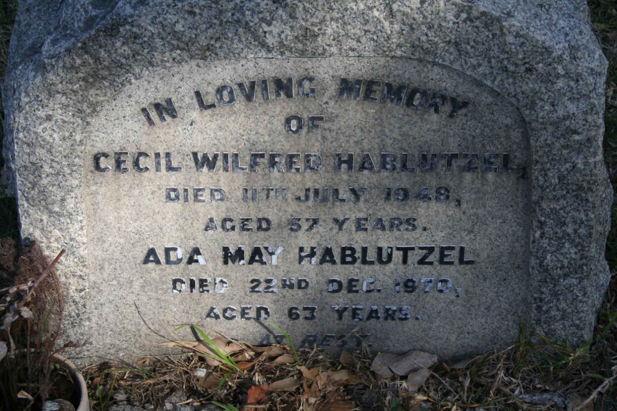 HABLUTZEL Cecil Wilfred -1948 &amp; Ada May -1970