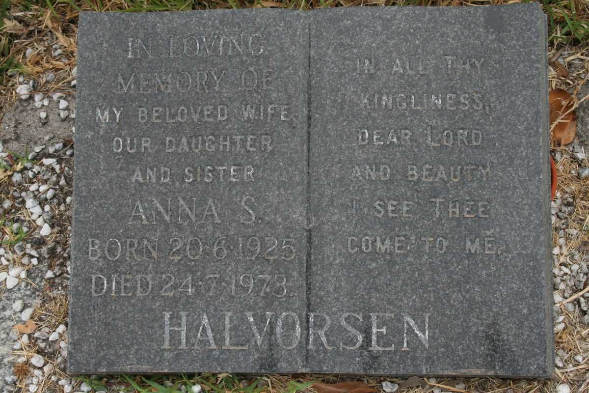 HALVORSEN Anna S. 1925-1978