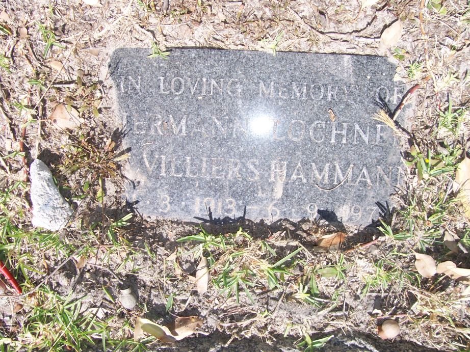 HAMMANN Hermann Lochner, DE VILLIERS 1913-197?