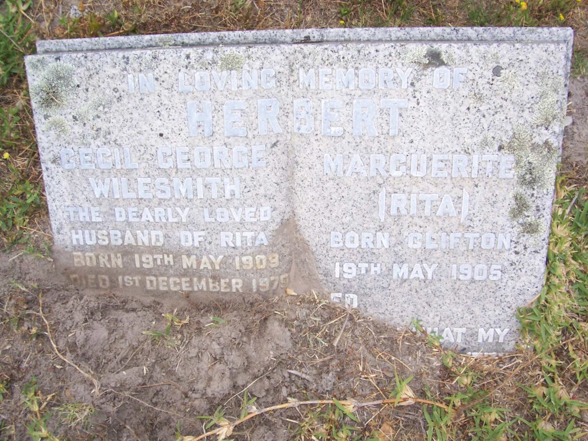 HERBERT Cecil George Wilesmith 1909-1979 &amp; Marguerite CLIFTON 1905-