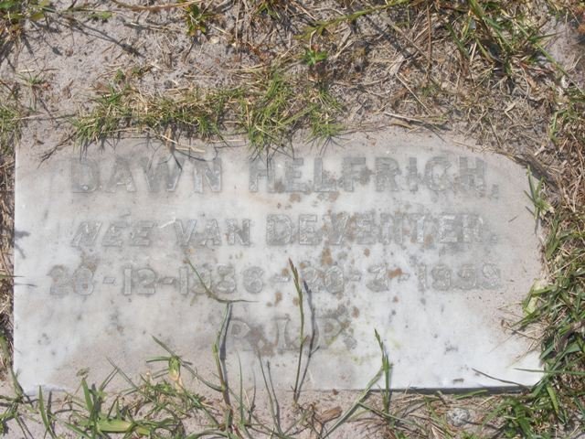 HELFRICH Dawn nee VAN DEVENTER 1936-1959