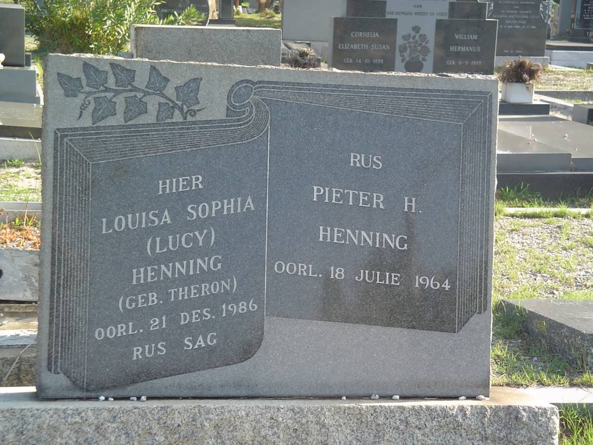 HENNING Pieter H. -1964 &amp; Louisa Sophia THERON -1986