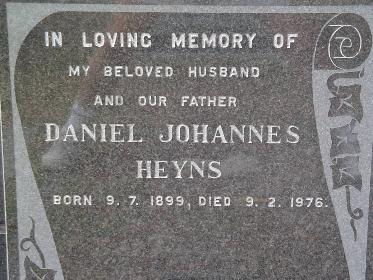 HEYNS Daniel Johannes 1899-1976