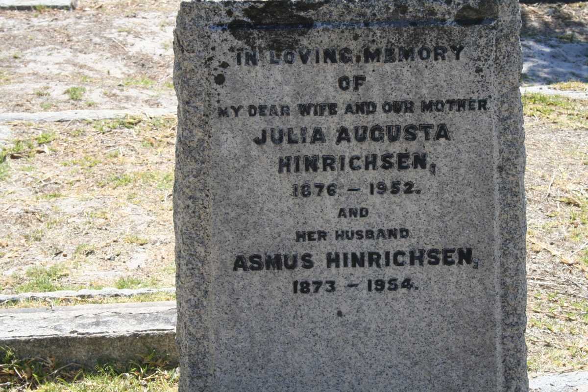 HINRICHSEN Asmus 1873-1954 &amp; Julia Augusta 1876-1952