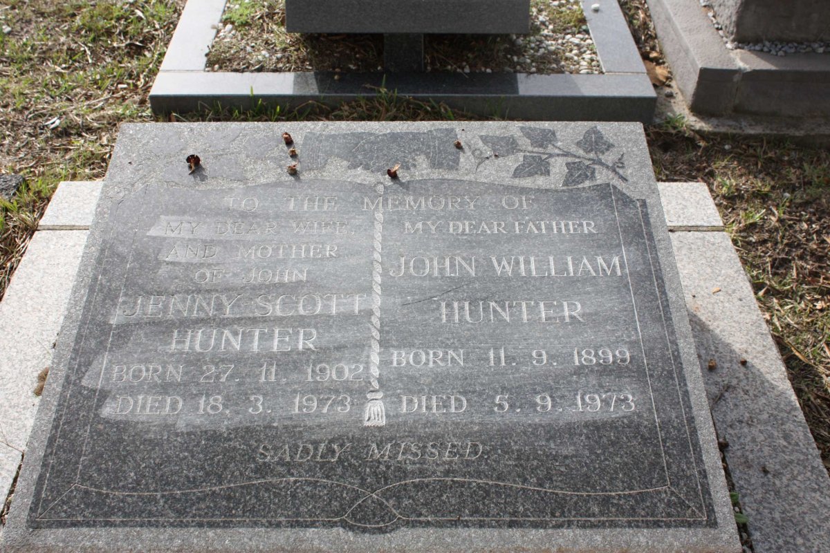 HUNTER John William 1899-1973 &amp;  Jenny SCOTT 1902-1973
