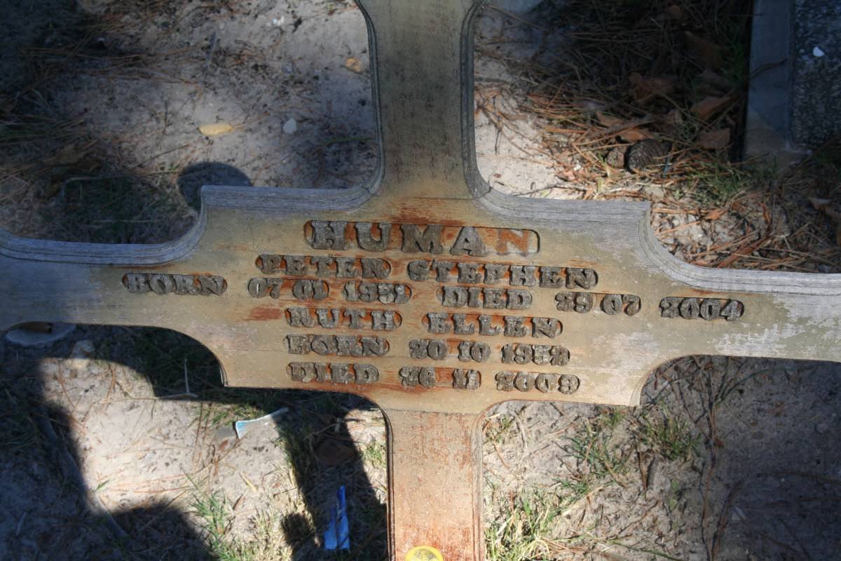 HUMAN Peter Stephen 1951-2003 &amp; Ruth Ellen 1952-2009
