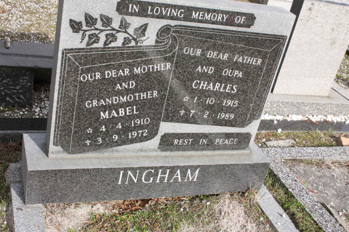 INGHAM Charles 1915-1989 &amp; Mabel 1910-1972