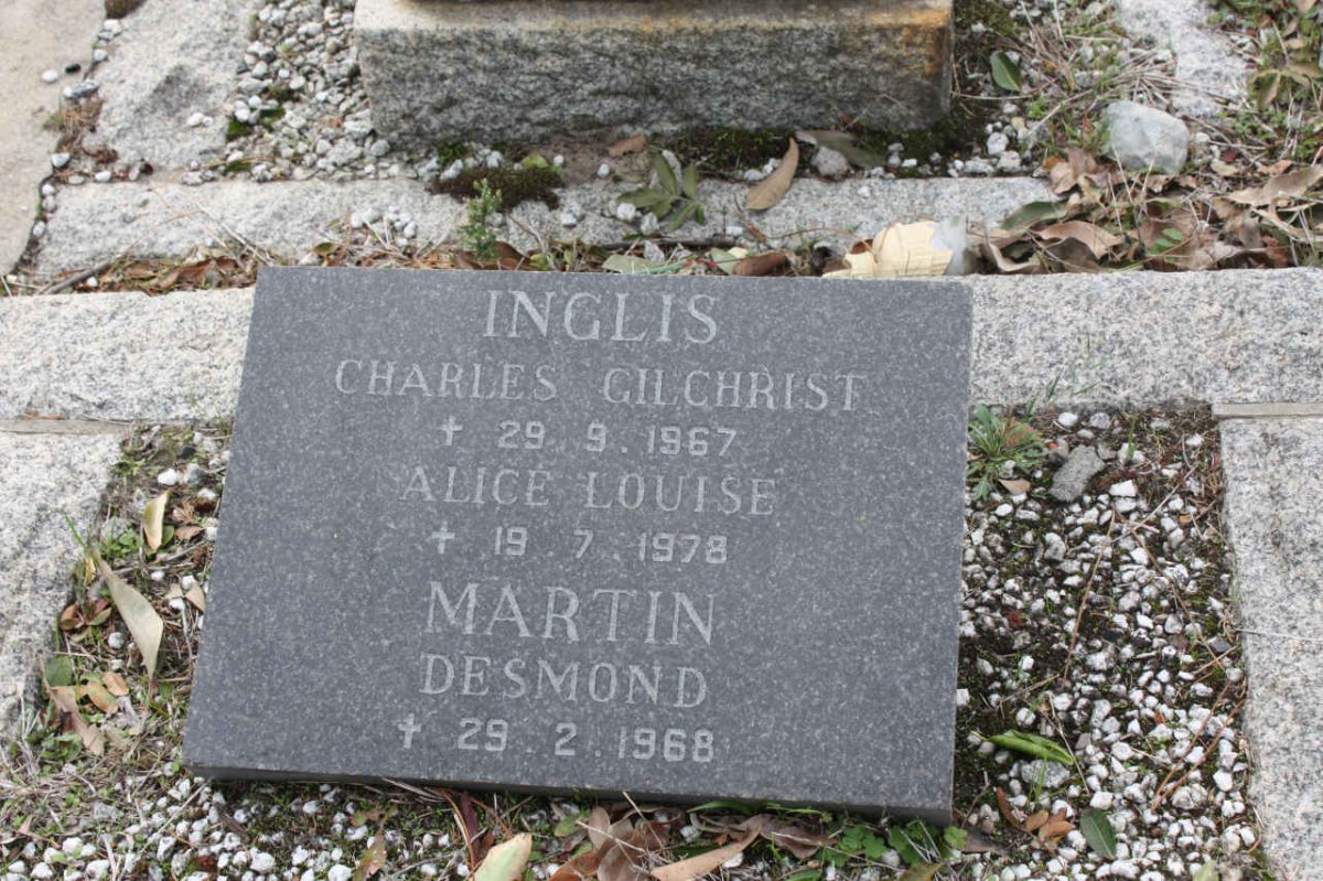 INGLIS Charles Gilchrist -1967 &amp; Alice Louise -1978 :: INGLIS Martin Desmond -1968