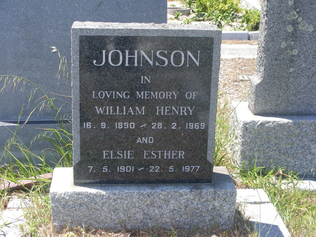 JOHNSON William Henry 1890-1969 &amp; Elsie Esther 1901-1977