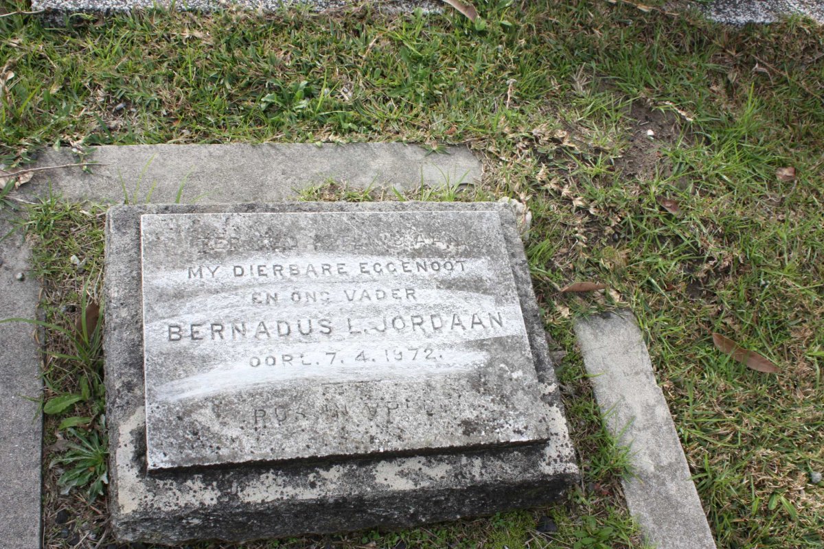 JORDAAN Bernadus L.  -1972