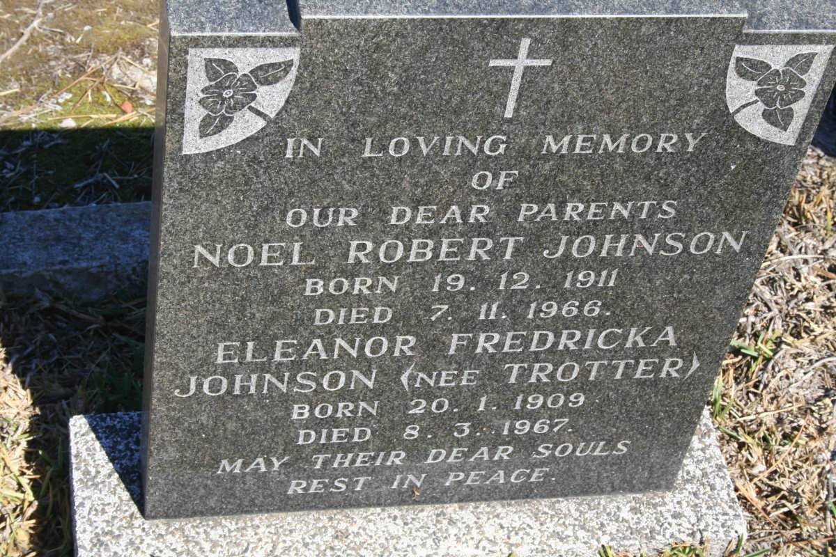 JOHNSON Noel Robert 1911-1966 &amp; Eleanor Fredricka TROTTER 1909-1967
