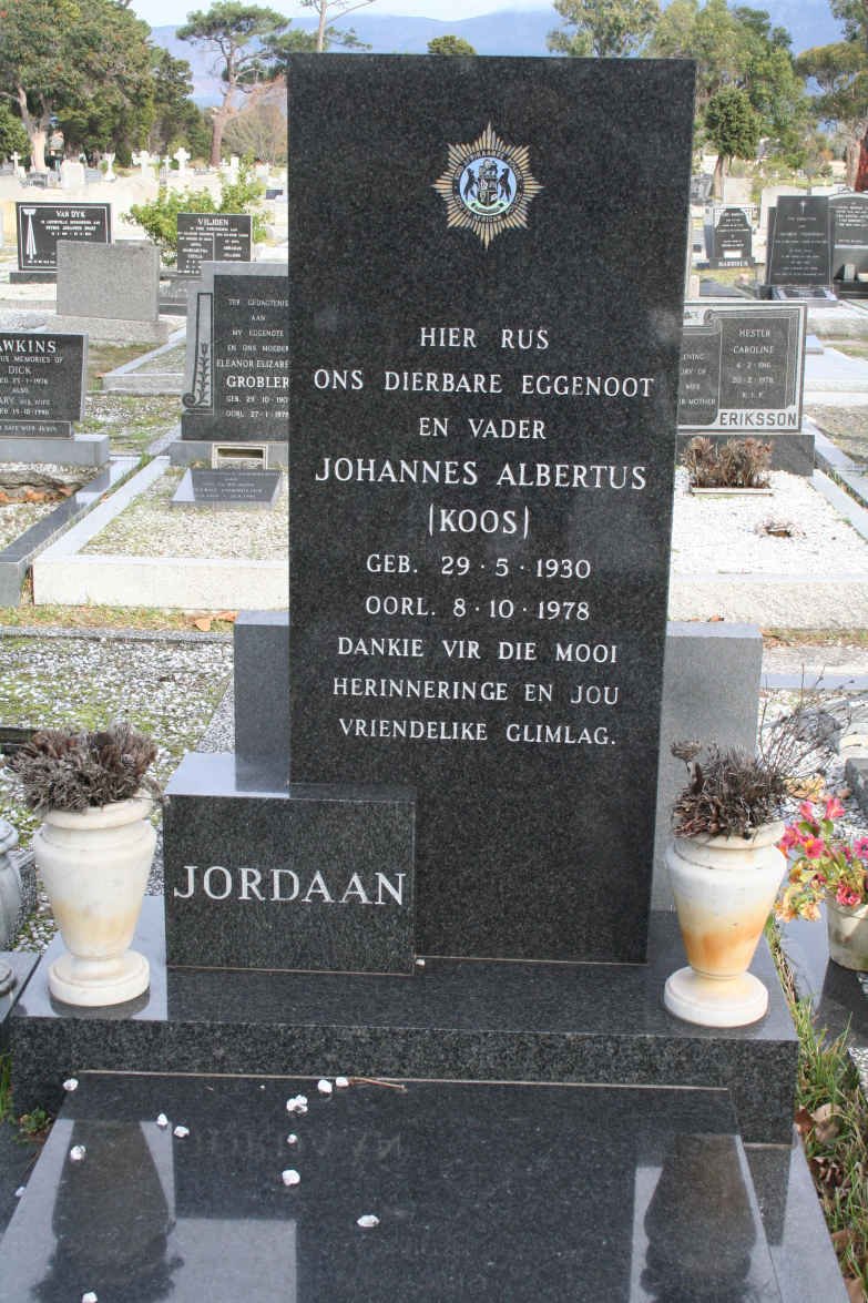 JORDAAN Johannes Albertus 1930-1978