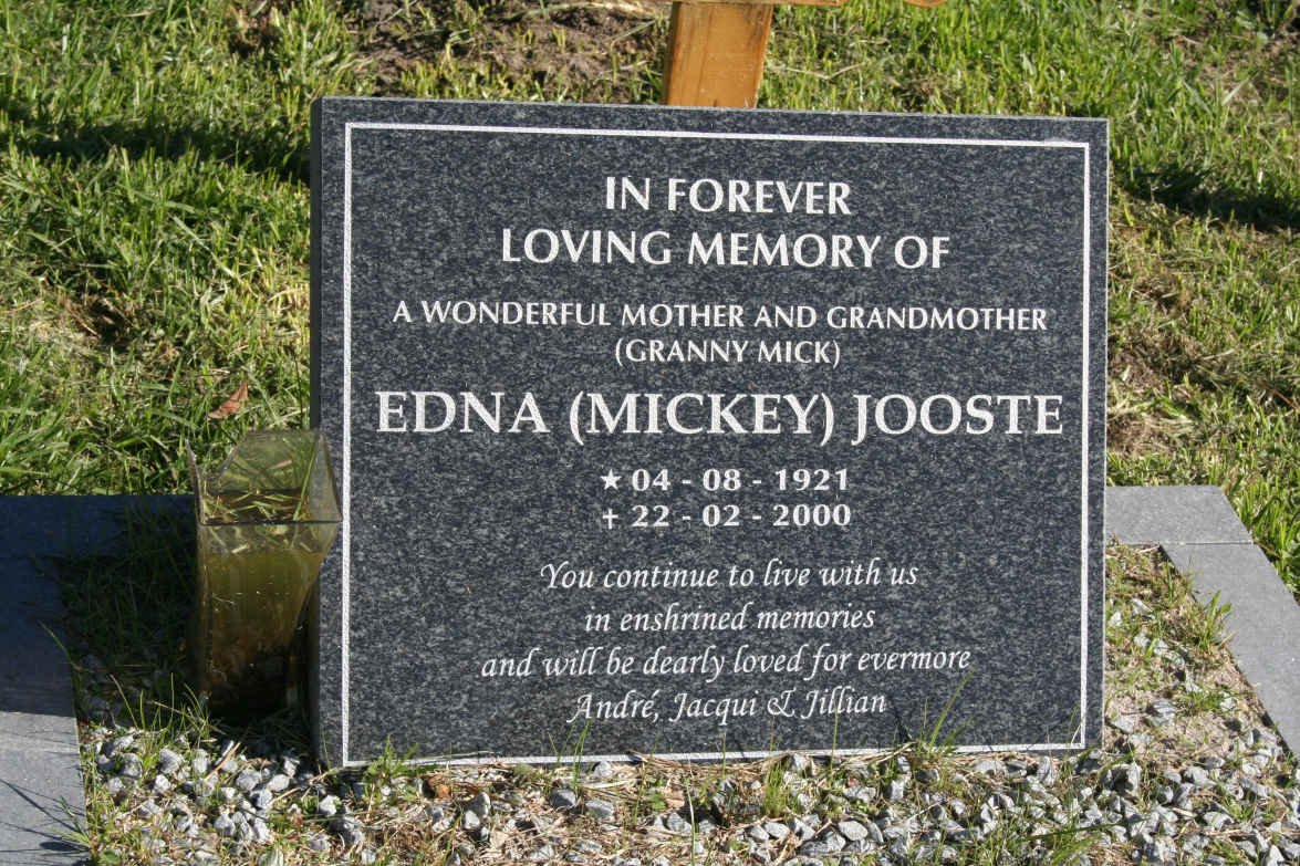 JOOSTE Edna 1921-2000