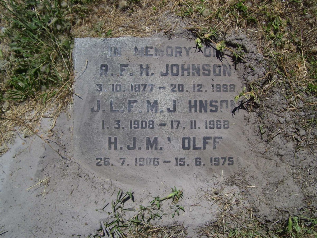 JOHNSON R.F.H. 1877-1968 :: JOHNSON J.L.F.M. 1908-1968 :: WOLFF H.J.M. 1906-1975
