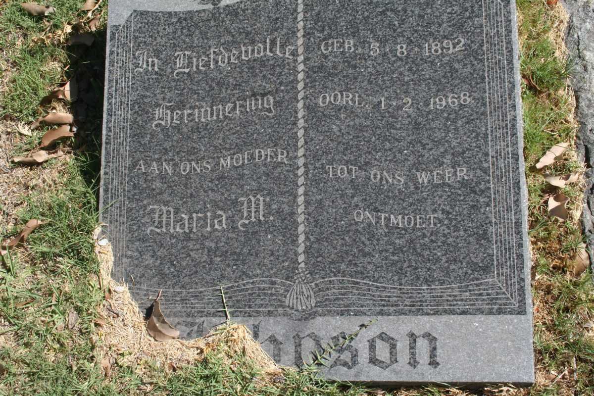 JOHNSON Maria M. 1892-1968