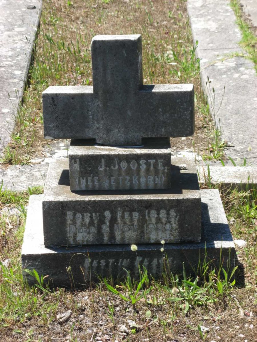 JOOSTE H.G.J. nee SETZKORN 1885-19?0