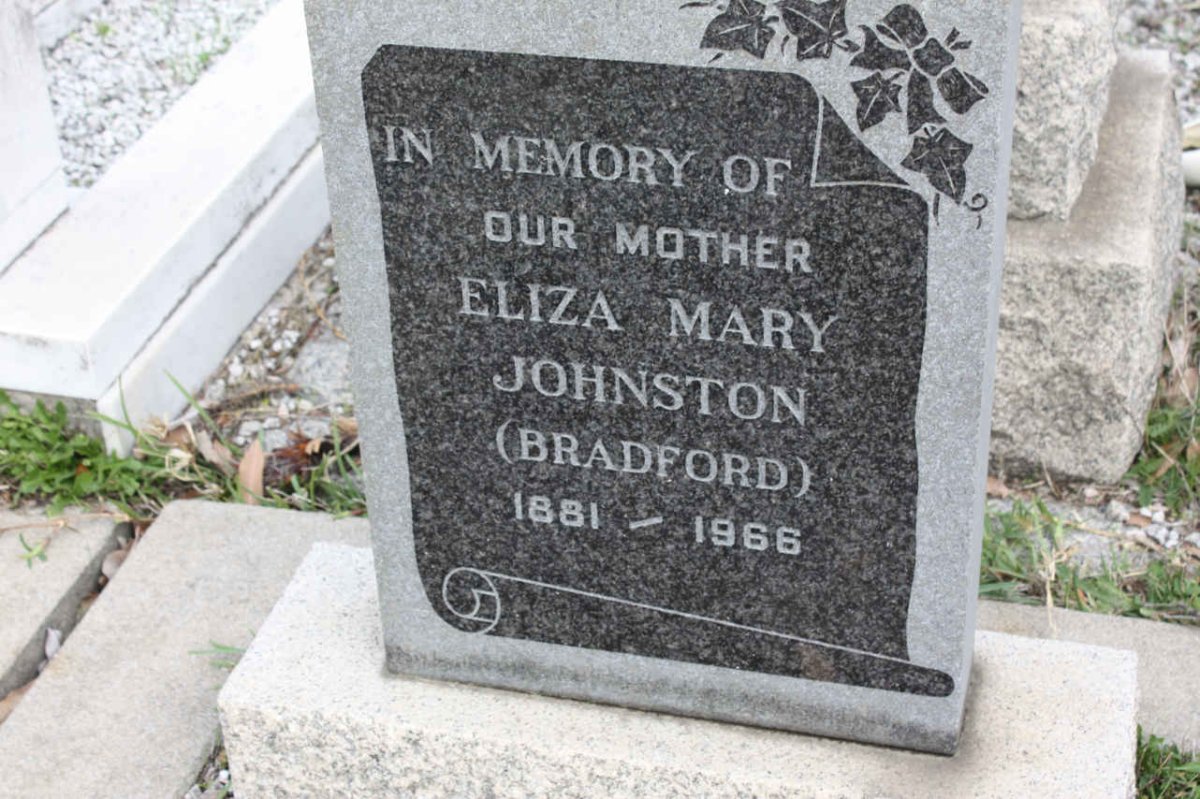 JOHNSTON Eliza Mary nee BRADFORD 1881-1966