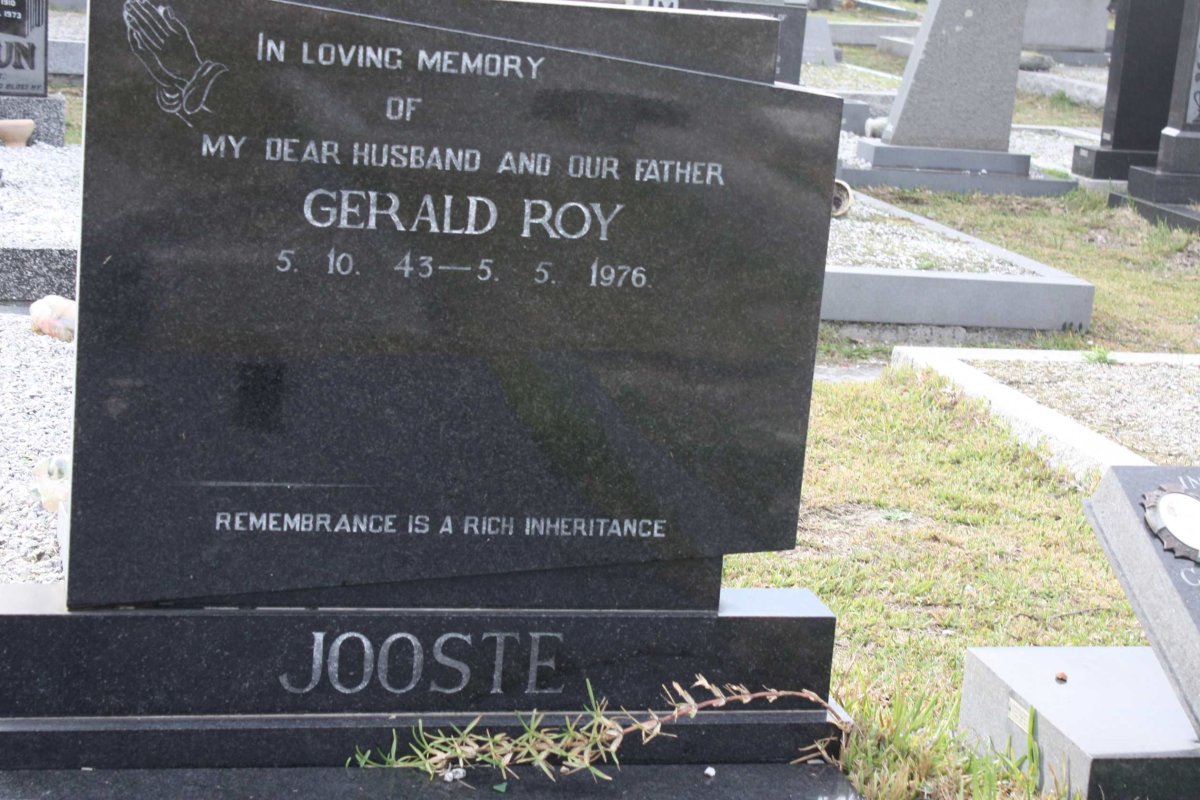 JOOSTE Gerald Roy 1943-1976