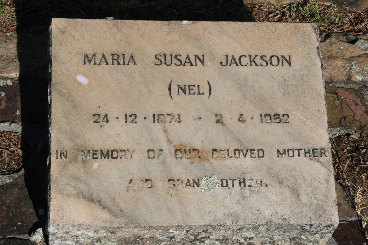 JACKSON Maria Susan nee NEL 1874-1962