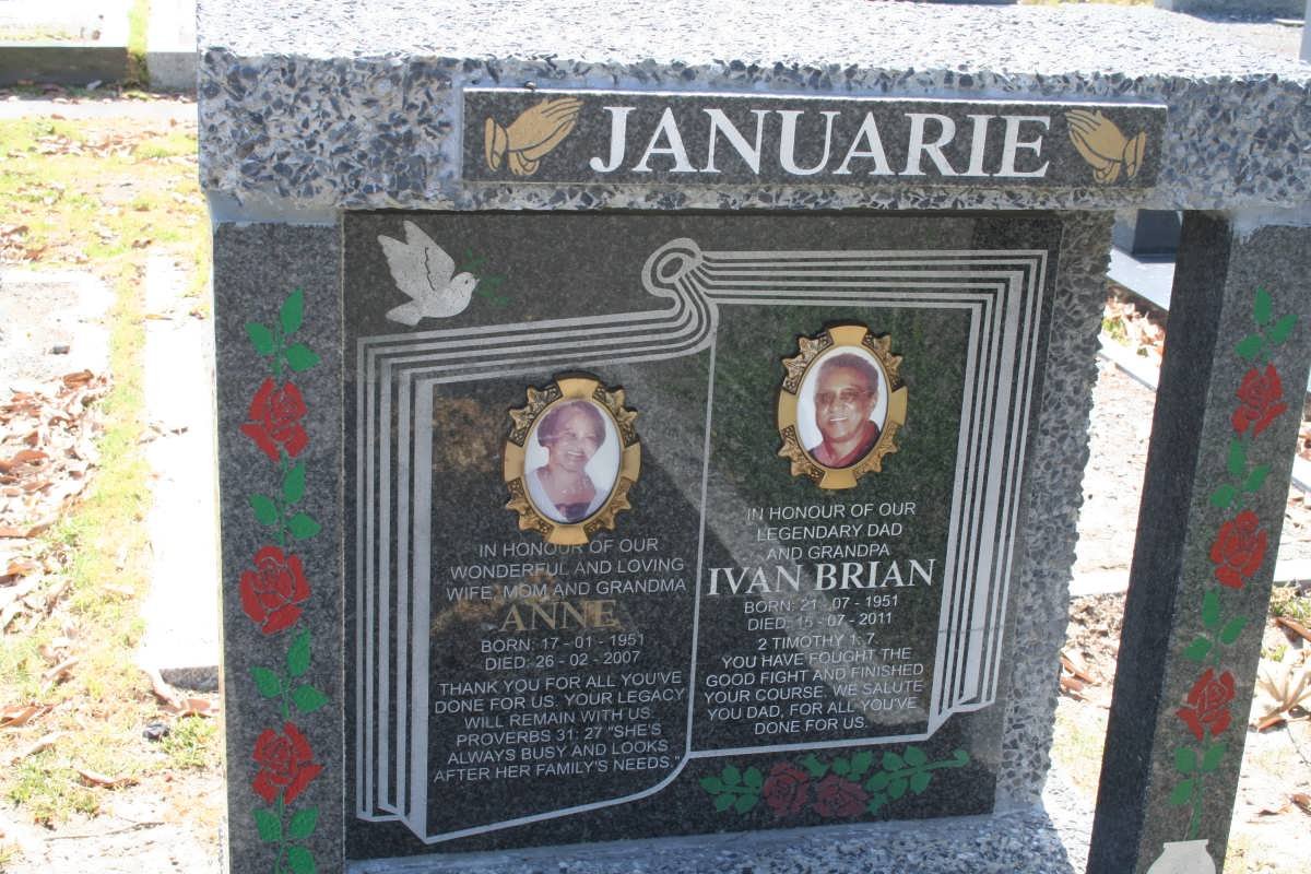 JANUARIE Ivan Brian 1951-2011 &amp; Anne 1951-2007