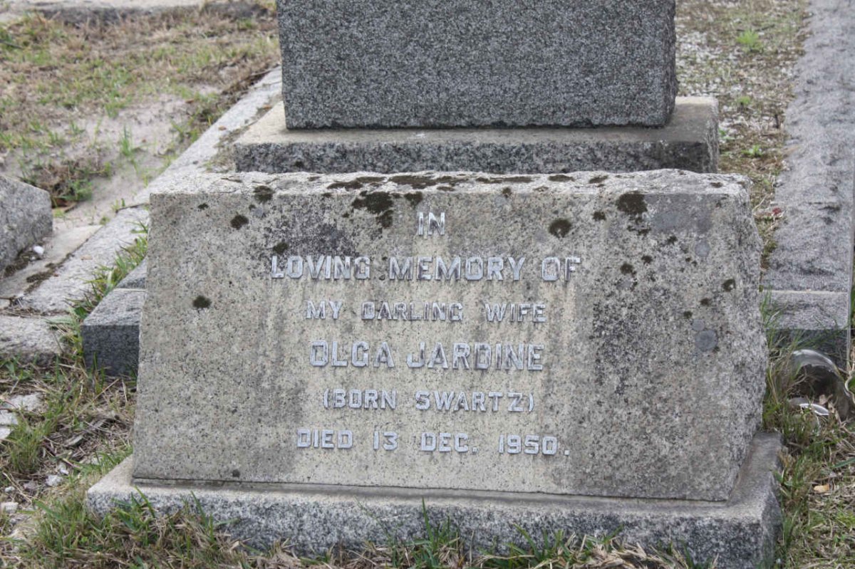 JARDINE Olga nee SWARTZ -1950