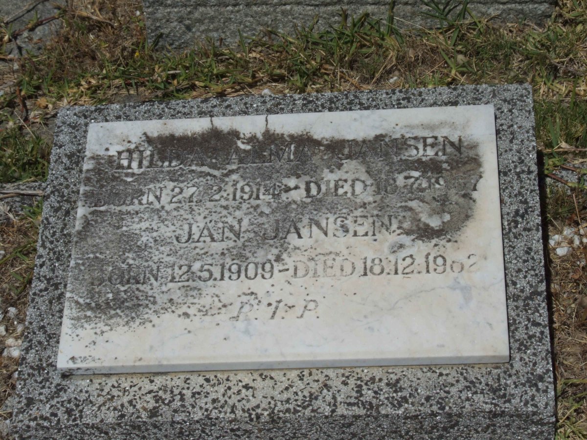 JANSEN Jan 1909-1982 &amp; Hilda Alma 1914-1967