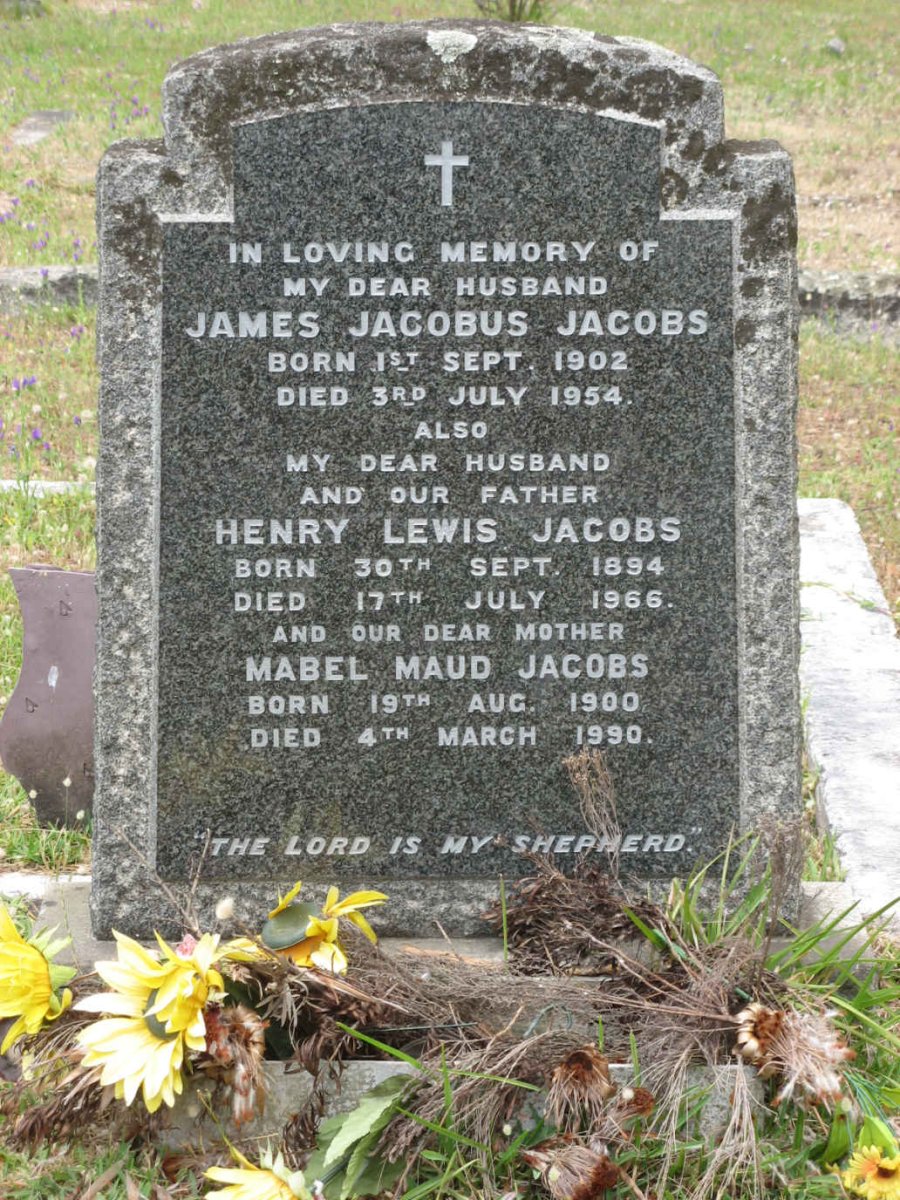 JACOBS James Jacobus 1902-1954 :: JACOBS Henry Lewis 1894-1966 &amp; Mabel Maud 1900-1990