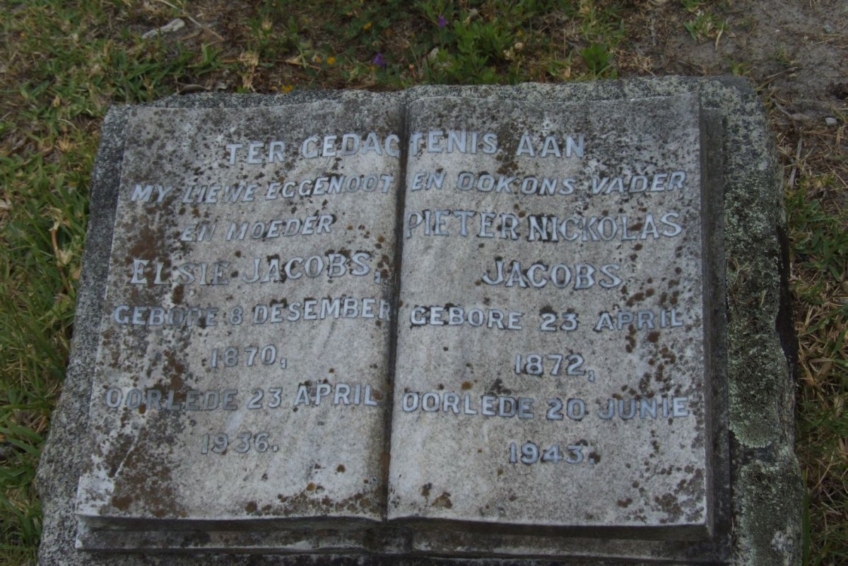 JACOBS Pieter Nickolas 1872-1943 &amp; Elsie 1870-1936