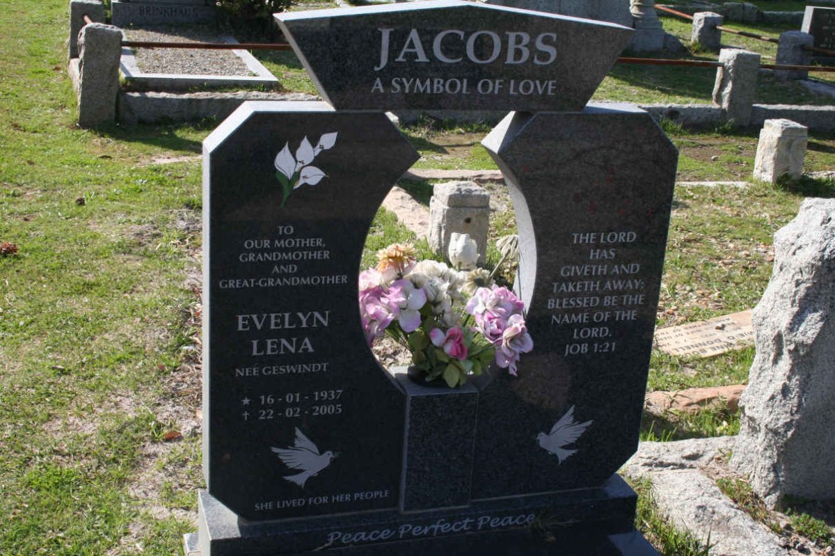 JACOBS Evelyn Lena nee GESWINDT 1937-2005