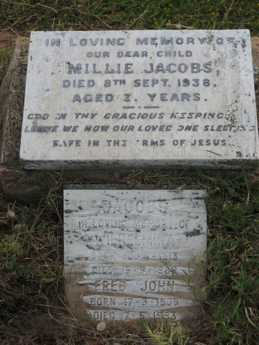 JACOBS Millie -1938 :: JACOBS Fred John 1909-1983 &amp; Wilhelmina 1913-1988