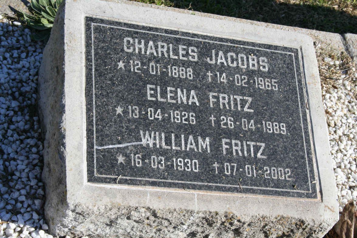 JACOBS Charles 1888-1965 :: FRITZ William 1930-2002 &amp; Elena 1926-1989 