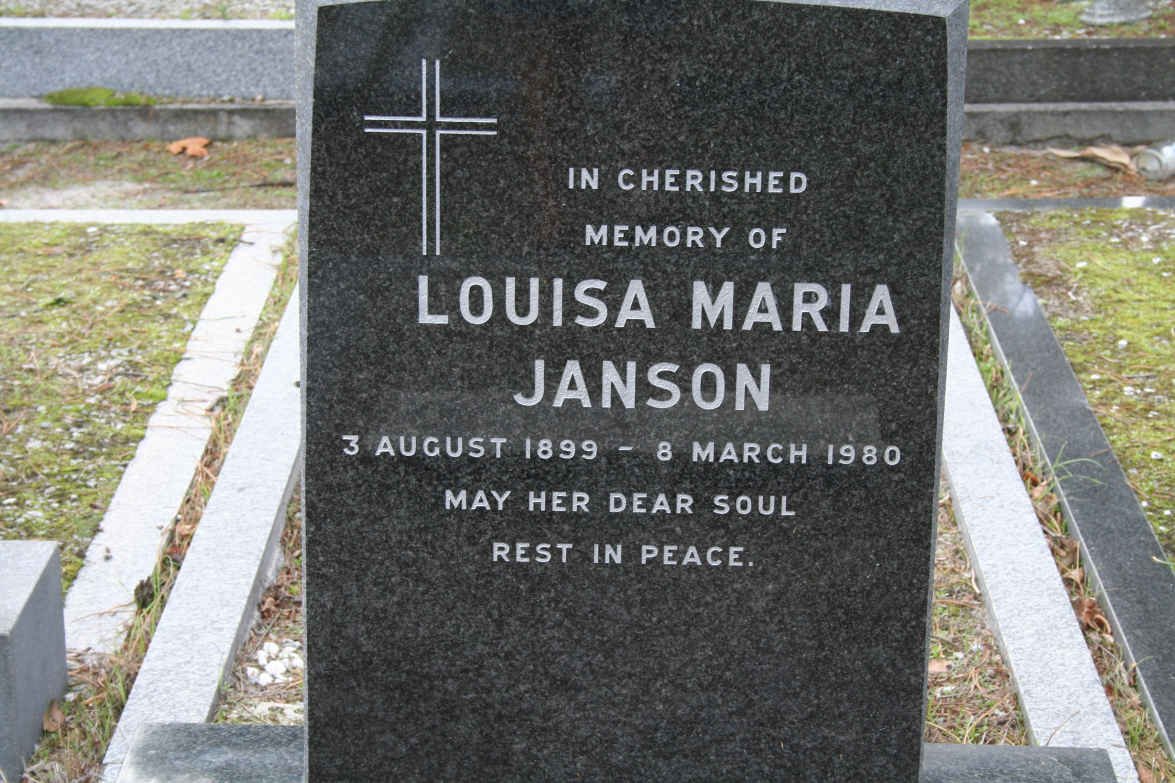 JANSON Louisa Maria 1899-1980