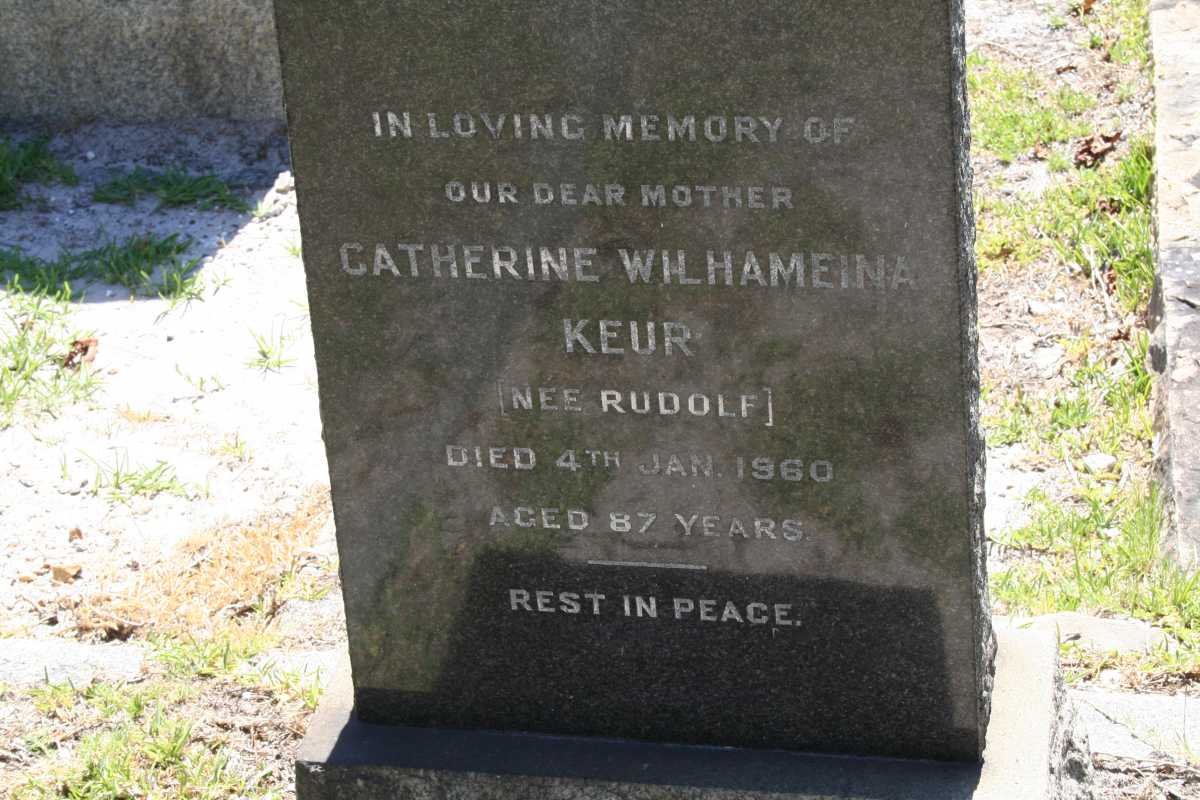 KEUR Catherine Wilhameina nee RUDOLF -1960