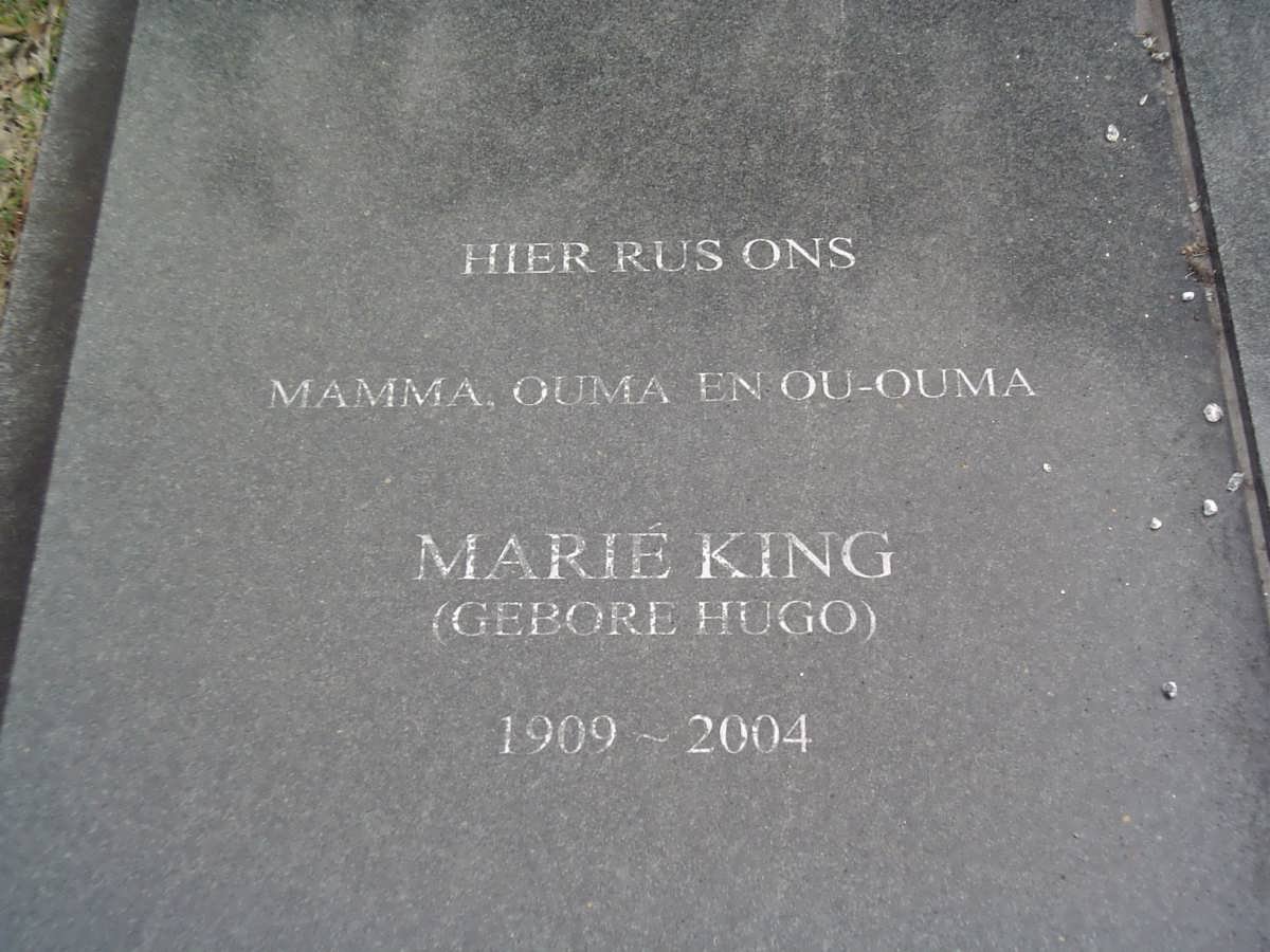 KING Marié nee HUGO 1909-2004