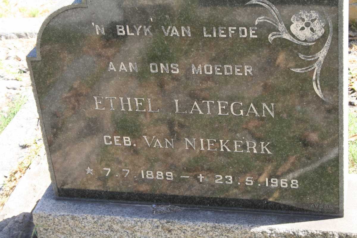 LATEGAN Ethel nee VAN NIEKERK 1889-1968