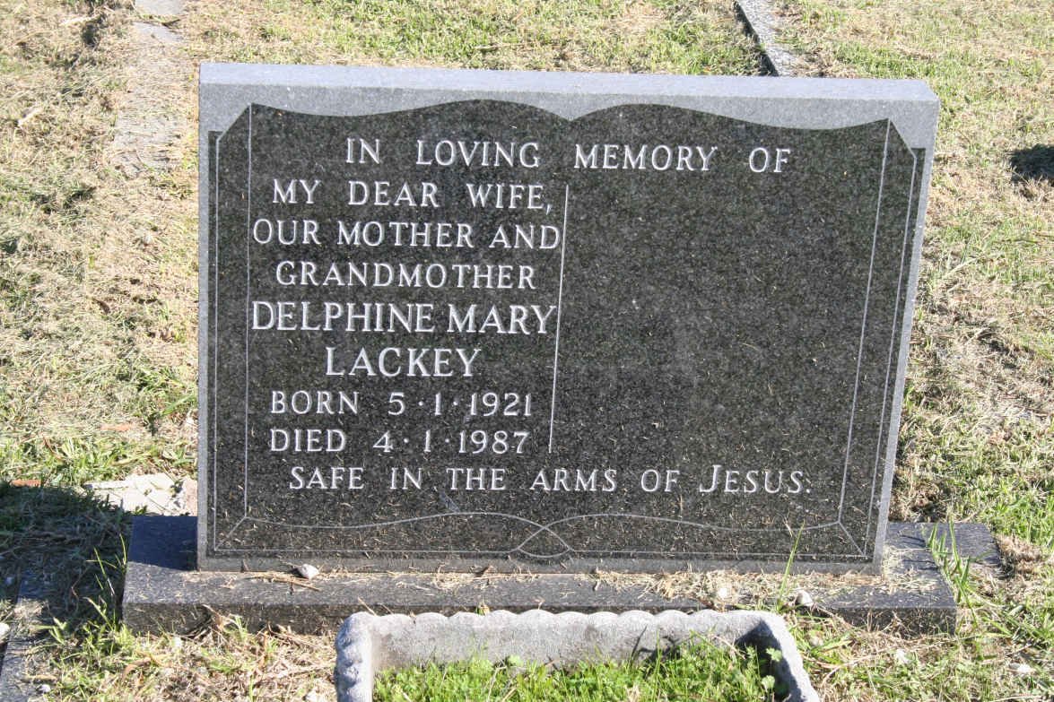 LACKEY Delphine Mary 1921-1987
