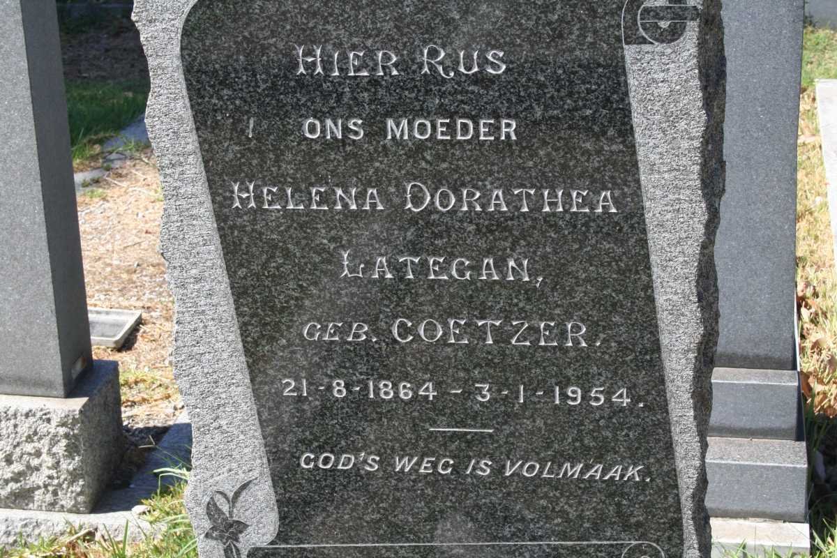 LATEGAN Helena Dorathea nee COETZER 1864-1954