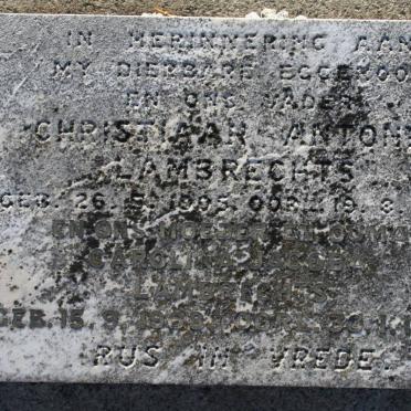 LAMBRECHTS Christiaan Antonie 1905-1960 &amp; Carolina Jacoba 1908-1963