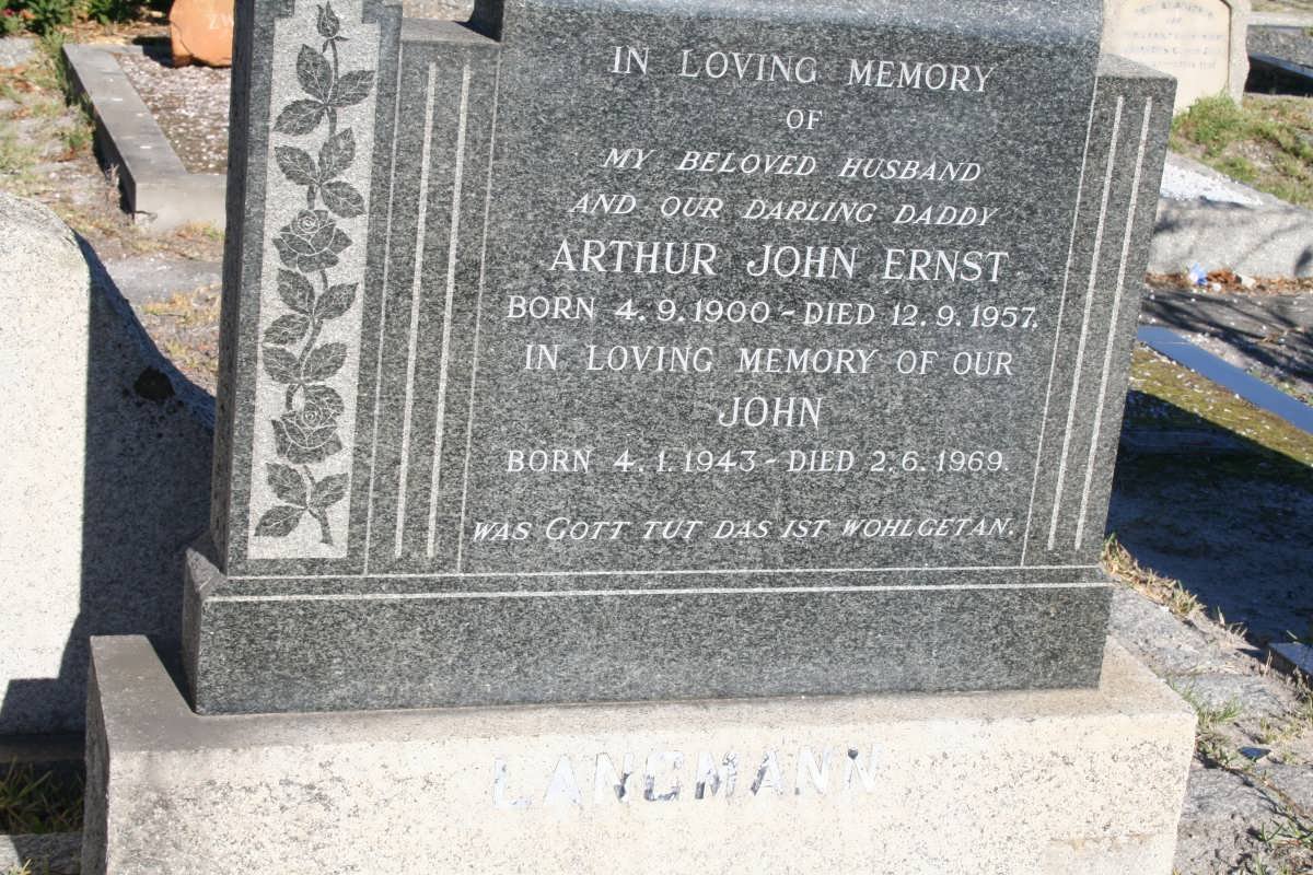 LANGMANN Arthur John Ernst 1900-1957 :: LANGMANN John 1943-1969