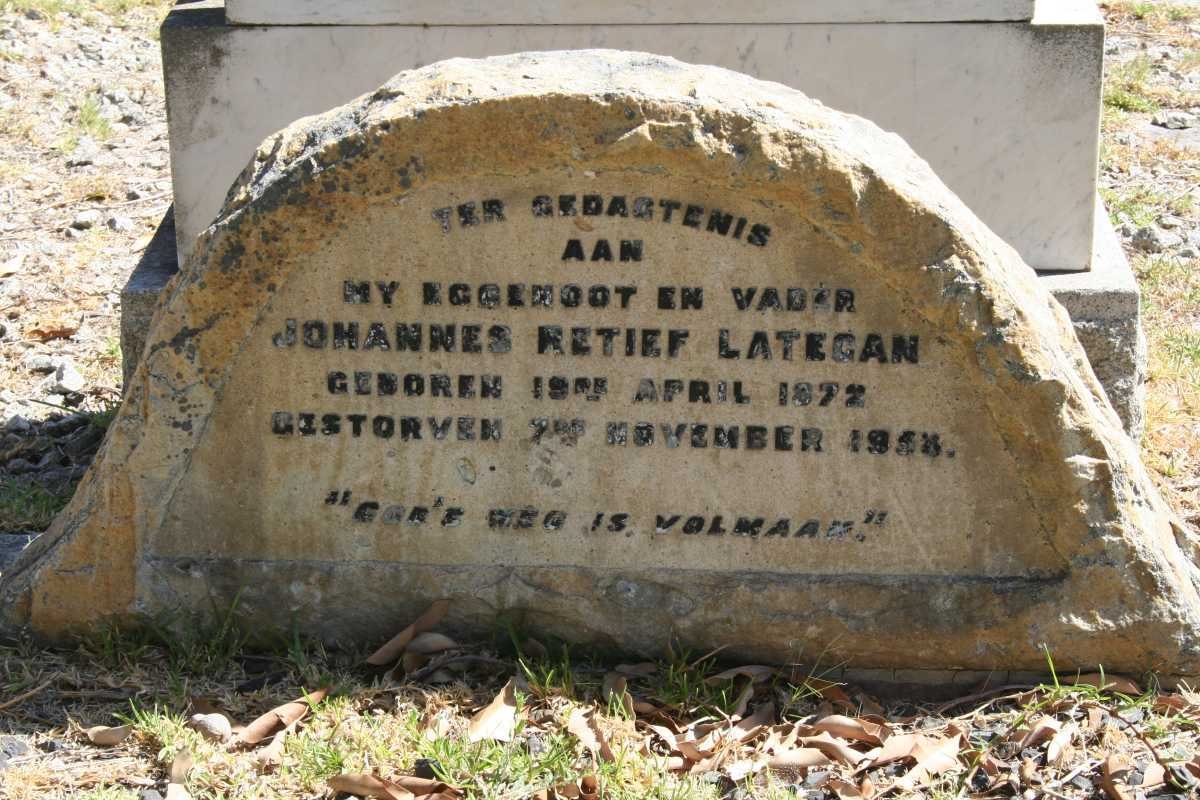LATEGAN Johannes Retief 1872-1958