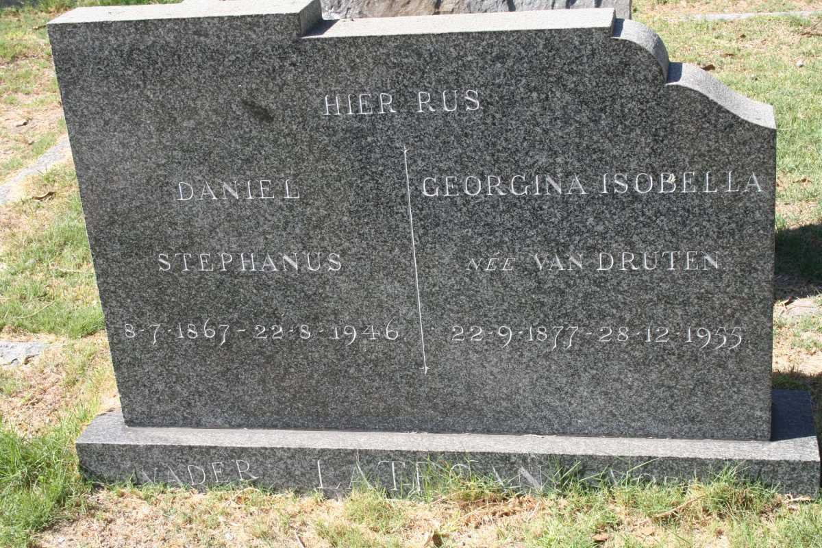 LATEGAN Daniel Stephanus 1867-1946 &amp; Georgina Isobella VAN DRUTEN 1877-1955